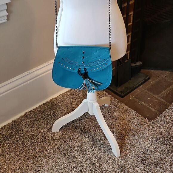 Danielle Nicole's Blue Studded Shoulder Bag - Picture 7 of 10